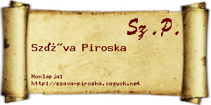 Száva Piroska névjegykártya