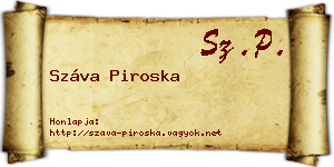 Száva Piroska névjegykártya