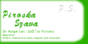 piroska szava business card